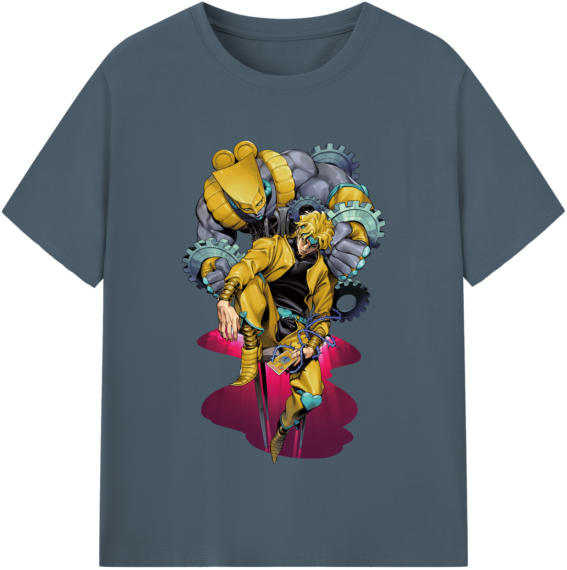 （画像用） ジョジョの奇妙な冒険 ディオ?ブランドー JoJo's Bizarre Adventure Dio Brando 綿100％半袖Tシャツ（フロントプリント）